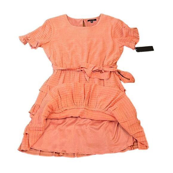 NWT City Studio Soft Peach Short Sleeve Mini Fit And Flare Dress, Size M - Picture 6 of 10